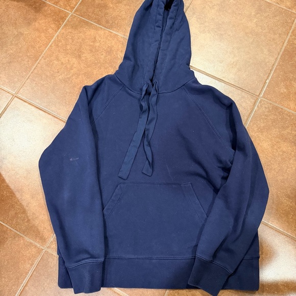 Banana Republic Tops - Banana Republic Navy Blue Hoodie with Satin Drawstring